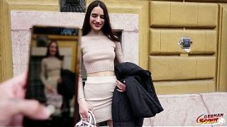 GERMAN SCOUT – Eye Rolling Orgasm for slim french Girl Candie Luciani at Casting Fuck