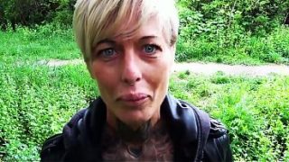 Rough Outdoor Fuck with Blonde German Milf