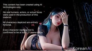 I made this juicy Korean slut lick my balls and then filled her slit to the very bottom with hot cum [AI]