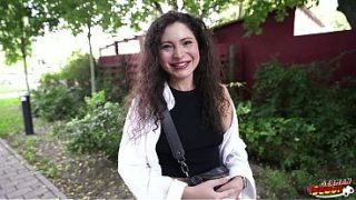 GERMAN SCOUT – Fit Bartender Helina Dream Pick Up for no condom Casting Fuck